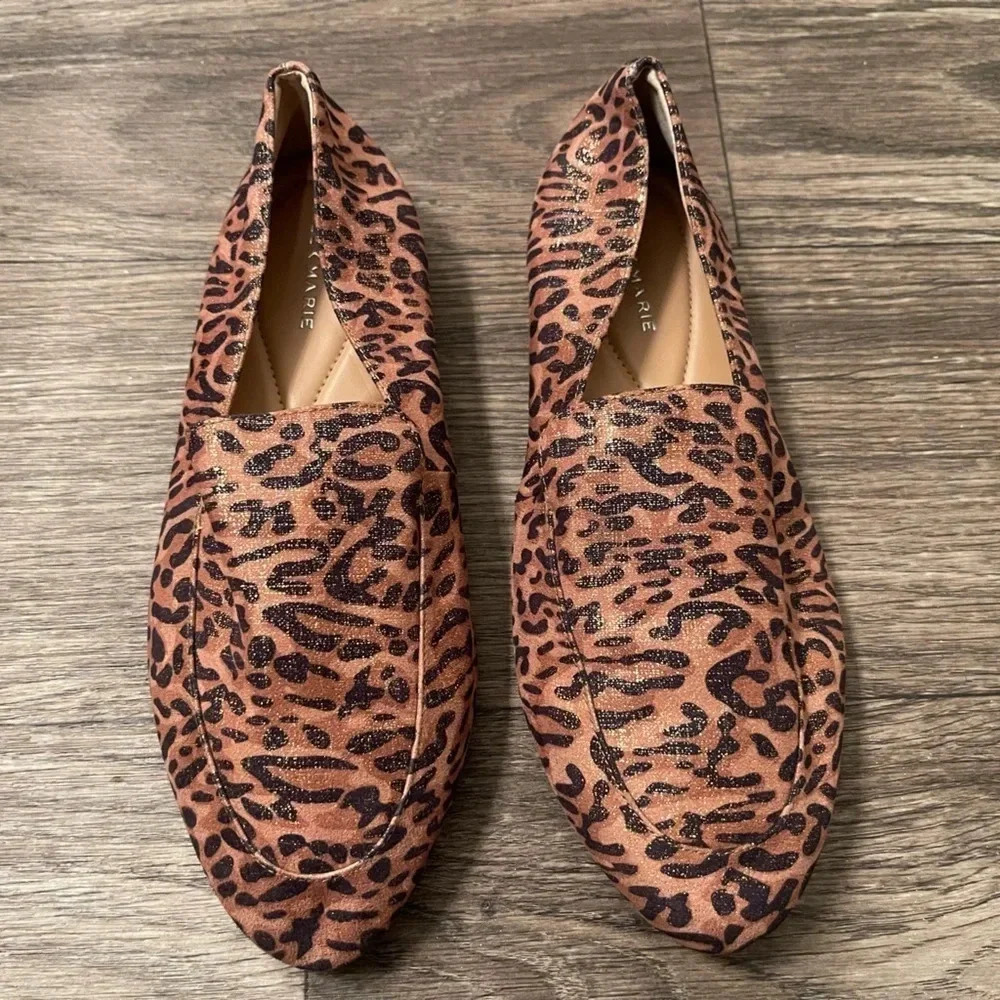 Alex Marie metallic leopard print loafers